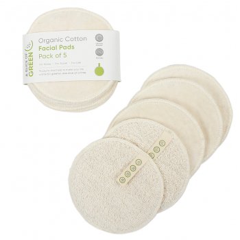 A Slice of Green Organic Cotton Reusable Facial Pads - Pack of 5