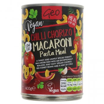 Geo Vegan Chilli Chorizo Macaroni Meal - 400g