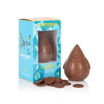Montezumas Small Clucky Milk Chocolate Chick with Buttons - 100g