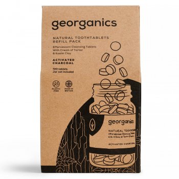 Georganics Toothpaste Tablets - Activated Charcoal - 720 Refill