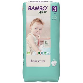 Bambo Nature Disposable Nappies - Midi - Size 3 - Economy Pack of 52
