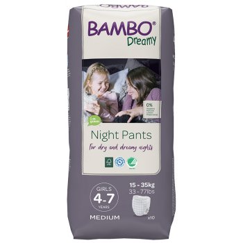 Bambo Nature Girls Dreamy Night Pants - 4-7 - Pack of 10
