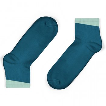 Unisock Kids Legion Blue Ankle Socks with Mint Angled Cuff