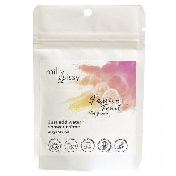 Milly & Sissy Zero Waste Shower Crème Refill Sachet - Passion Fruit - 40g