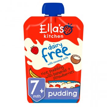 Ellas Kitchen Dairy Free Banana & Strawberry Rice Pudding - 80g