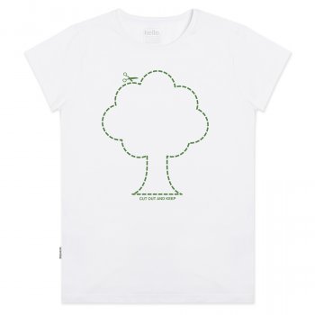 Womens Cut Out Tree T-Shirt - White