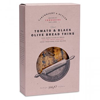 Cartwright & Butler Tomato & Black Olive Bread Thins - 100g