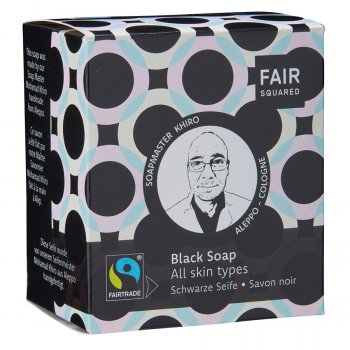 Fair Squared Black Facial Soap with Cotton Soap Bag - All Skin Types - 2 x 80g
