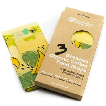 WaxWrap Reusable Organic Cotton Food Wrap - Pack of 3