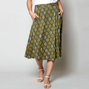 Nomads Olive Midi Skirt