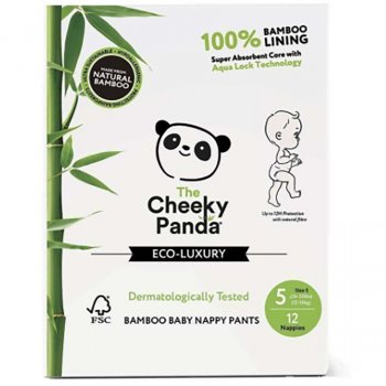 The Cheeky Panda Bamboo Baby Nappies - Size 5 - Pack of 12