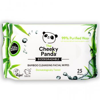 The Cheeky Panda Biodegradable Facial Cleansing Wipes - Unscented - 25 Wipes