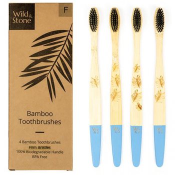 Wild & Stone Adult Bamboo Toothbrush - Firm - Pack of 4
