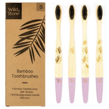 Wild & Stone Adult Bamboo Toothbrush - Soft - Pack of 4