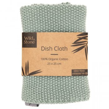 Wild & Stone Organic Cotton Dish Cloth - Moss Green