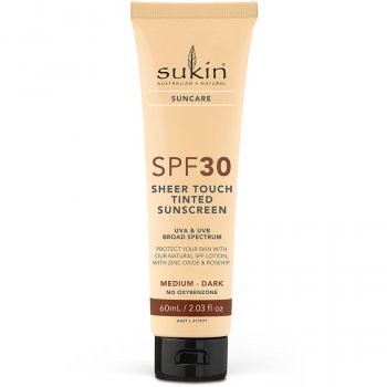 Sukin Sheer Touch Facial Tinted Sunscreen SPF30 - Medium/Dark - 60ml