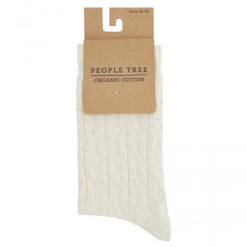 People Tree Cable Socks - Cream
