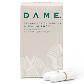 Dame Organic Cotton Tampons - Regular - Pack of 14