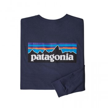 Patagonia Long Sleeve P-6 Logo Responsibili-Tee - Classic Navy