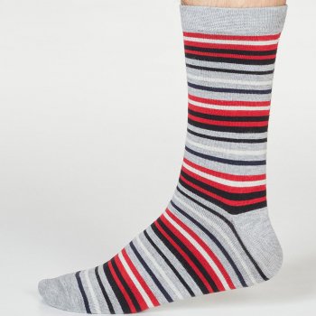Thought Grey Marle Watson Stripe Bamboo Socks - UK7-11