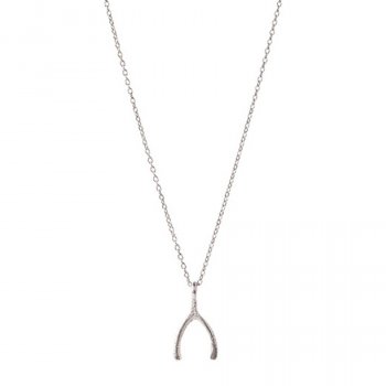 A Beautiful Story Delicate Wishbone Sterling Silver Necklace