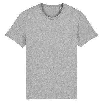 Organic Cotton Round Neck Heather T-Shirt - Light Grey
