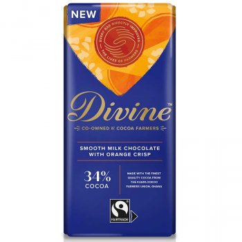 Divine Milk Chocolate with Orange Crisp - 90g