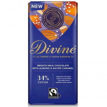 Divine Milk Chocolate with Almond & Salted Caramel - 90g