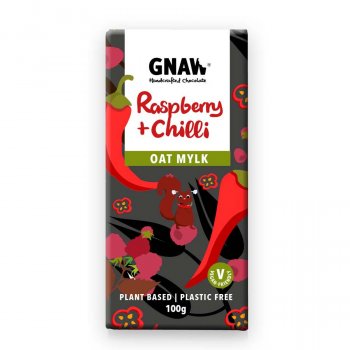Gnaw Vegan Raspberry & Chilli Oat Mylk Chocolate - 100g