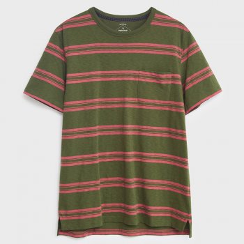 White Stuff Block Stripe T-Shirt - Khaki