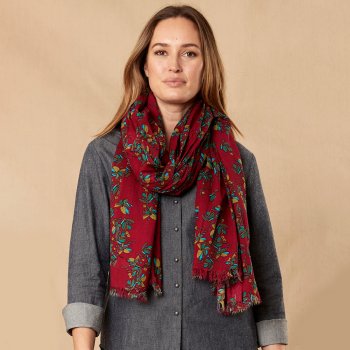 Nomads Printed Scarf - Berry