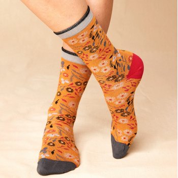 Nomads Winter Floral Socks - Burnished - UK 4-8