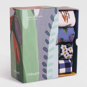 Thought Granger Organic Cotton Gardening Sock Gift Box - UK4-7