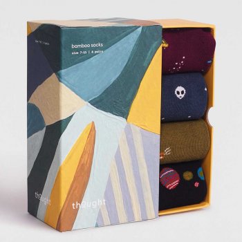 Thought Neil Bamboo Space Sock Gift Box - UK7-11