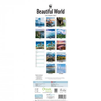 WWF Beautiful World 2027 Slim Wall Calendar