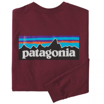 Patagonia Long Sleeve P-6 Logo Responsibili-Tee - Sequoia Red