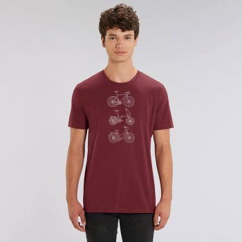 Frank & Faith Burgundy Bikes T-Shirt