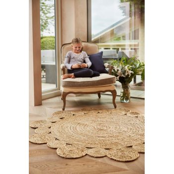 Jute Circles Rug - Natural - Diameter 150cm