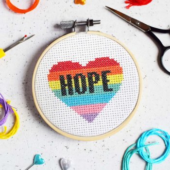 Mini Cross Stitch Kit - Hope Heart