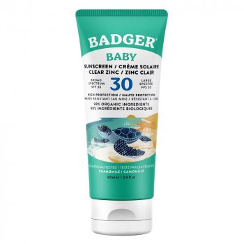Badger Organic Broad Spectrum Baby Clear Zinc Sunscreen - SPF30 - 87ml