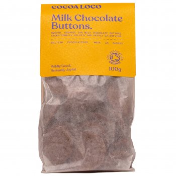 Cocoa Loco Organic Milk Chocolate Buttons - 100g
