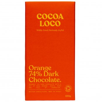 Cocoa Loco Organic Dark Chocolate & Orange Bar - 100g