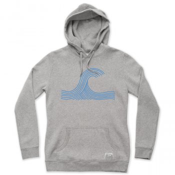 Womens Wave Organic Cotton Hoodie - Ash Marl