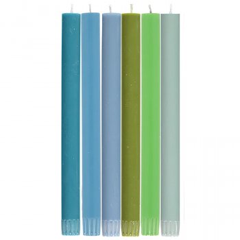 Fair Trade Eco Dinner Candles - Cool - Pack of 6