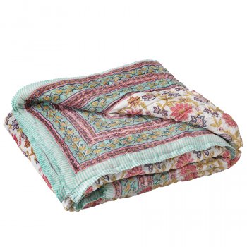 Keya Blockprint Reversible Quilt - 240 x 210cm