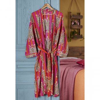 Tiger Stripe Dressing Gown - Pink & Orange