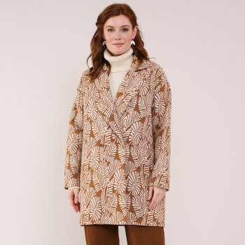 Nomads Leaf Handloom Coat - Tawny
