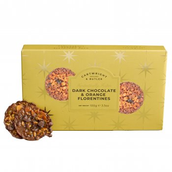 Cartwright & Butler Dark Chocolate with Orange Florentines - 100g