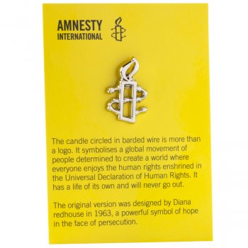 Amnesty Candle Pin Badge