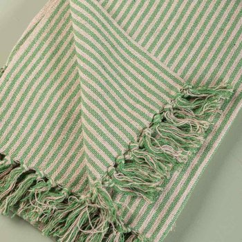 Ian Snow Recycled Striped Throw - Green